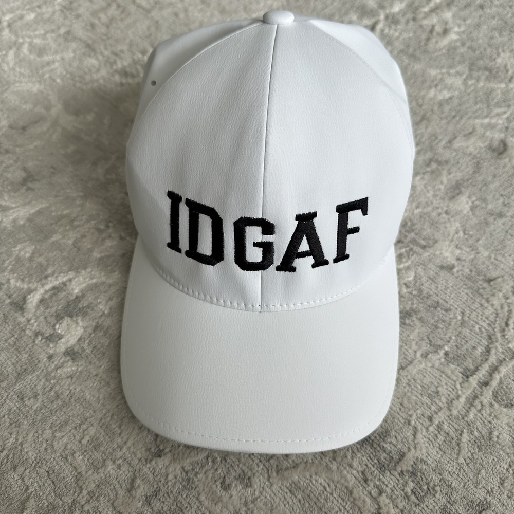 IDGAF Hat Golf Cap Capri By Gigi - White - Excellent Condition‎